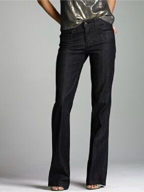J.Crew Y2K Dark Wash Flare Jeans Sz 30 High Heel Bootcut 32” Inseam